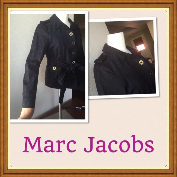 Marc Jacobs polka dot jacket tie waist black Y2K lightweight office size 4 - Picture 2 of 4